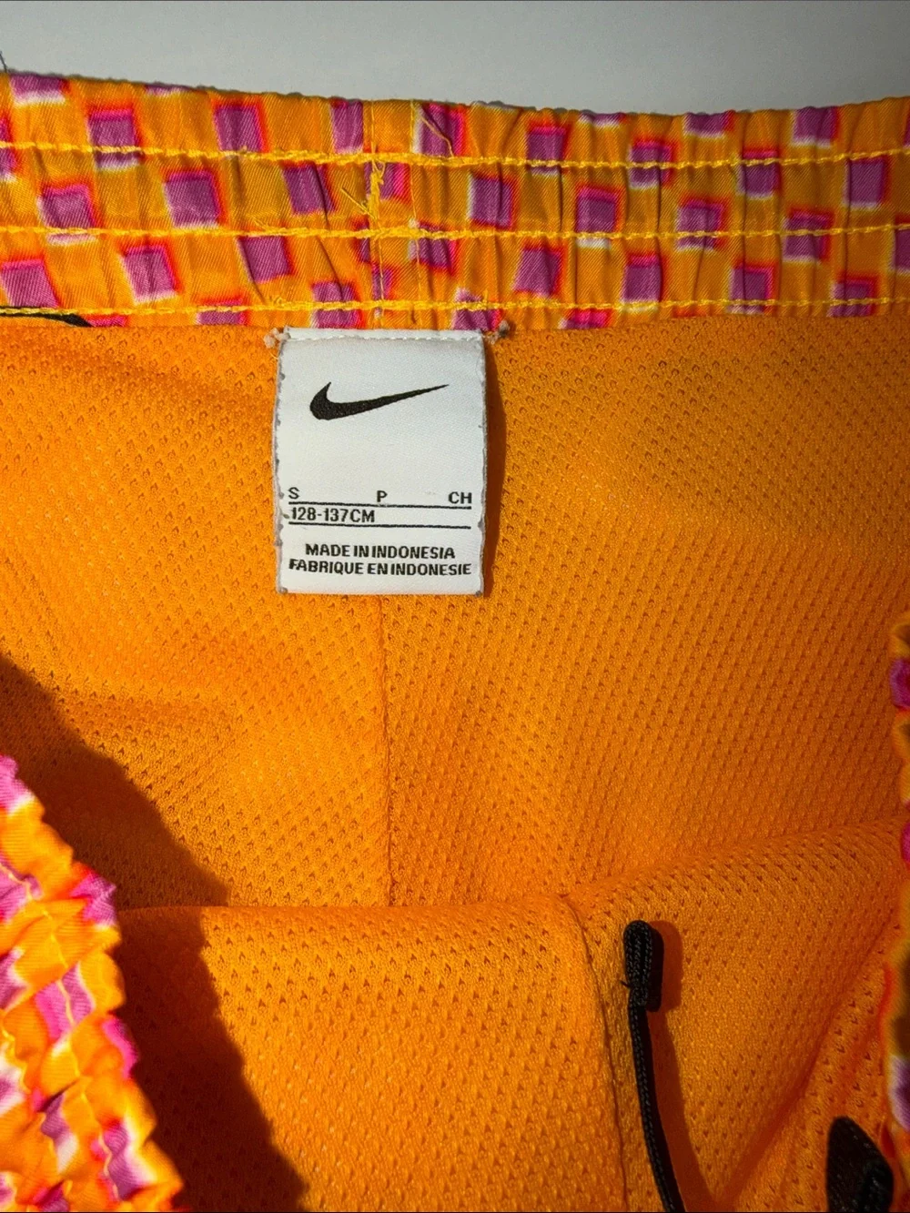 Nike Orange and Pink Smiley Checker‎ Swim Shorts